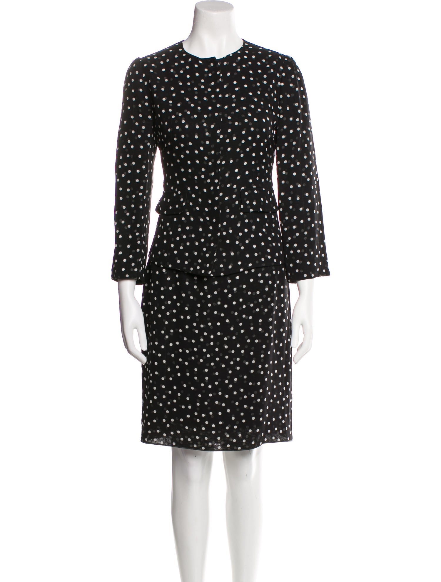Dolce & Gabbana Silk Polka Dot Print Skirt Set