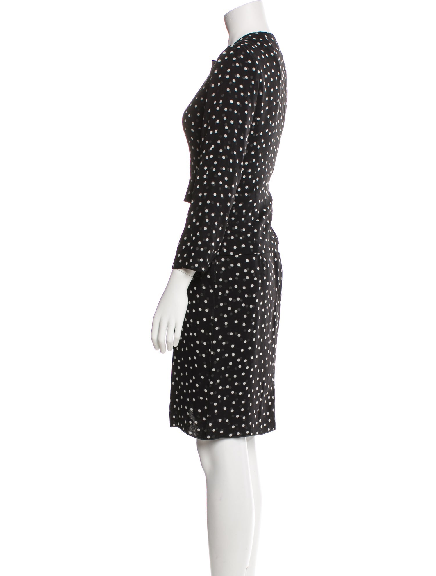Dolce & Gabbana Silk Polka Dot Print Skirt Set