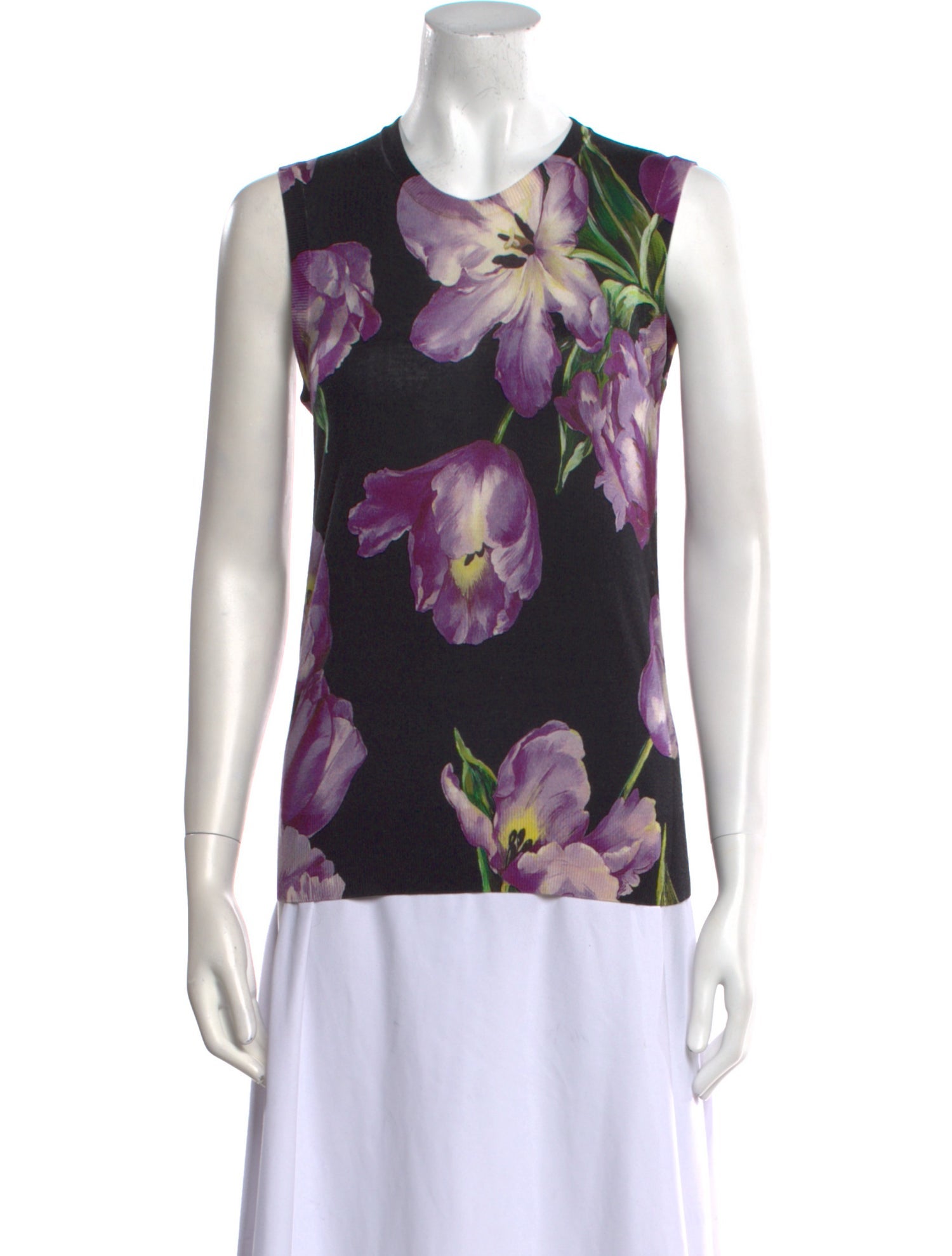 Dolce & Gabbana Floral Print Crew Neck Blouse