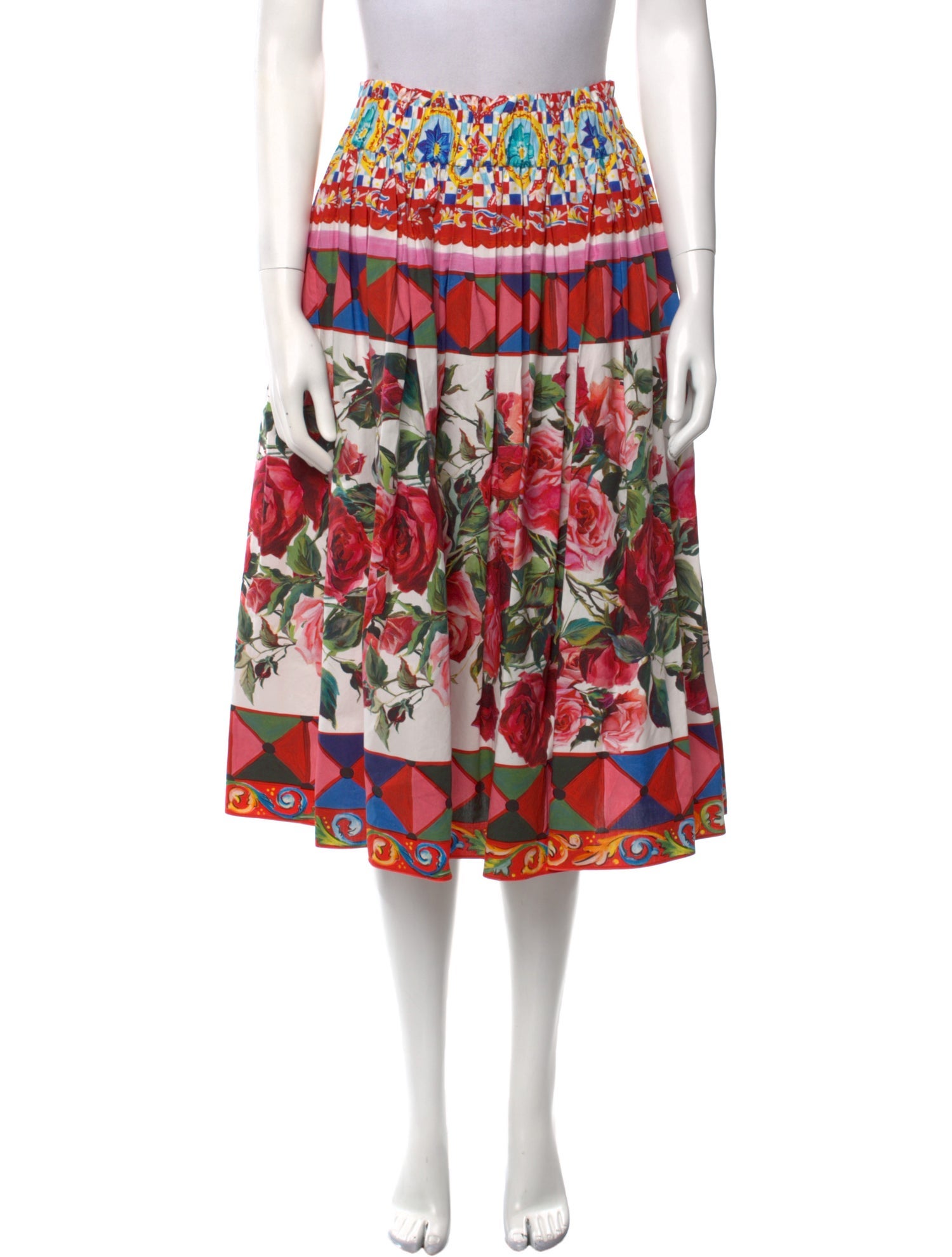 Dolce & Gabbana Floral Print Midi Length Skirt