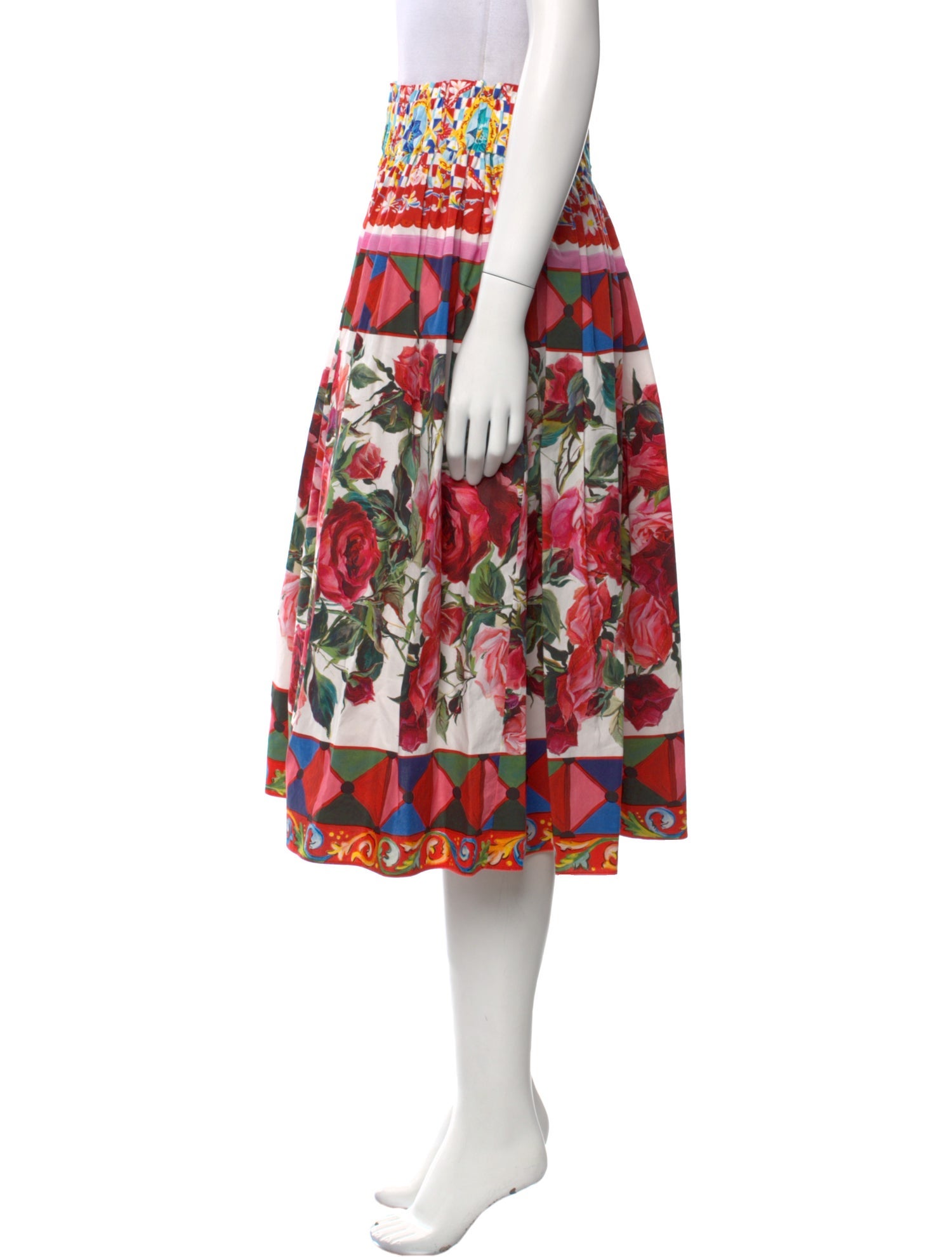 Dolce & Gabbana Floral Print Midi Length Skirt