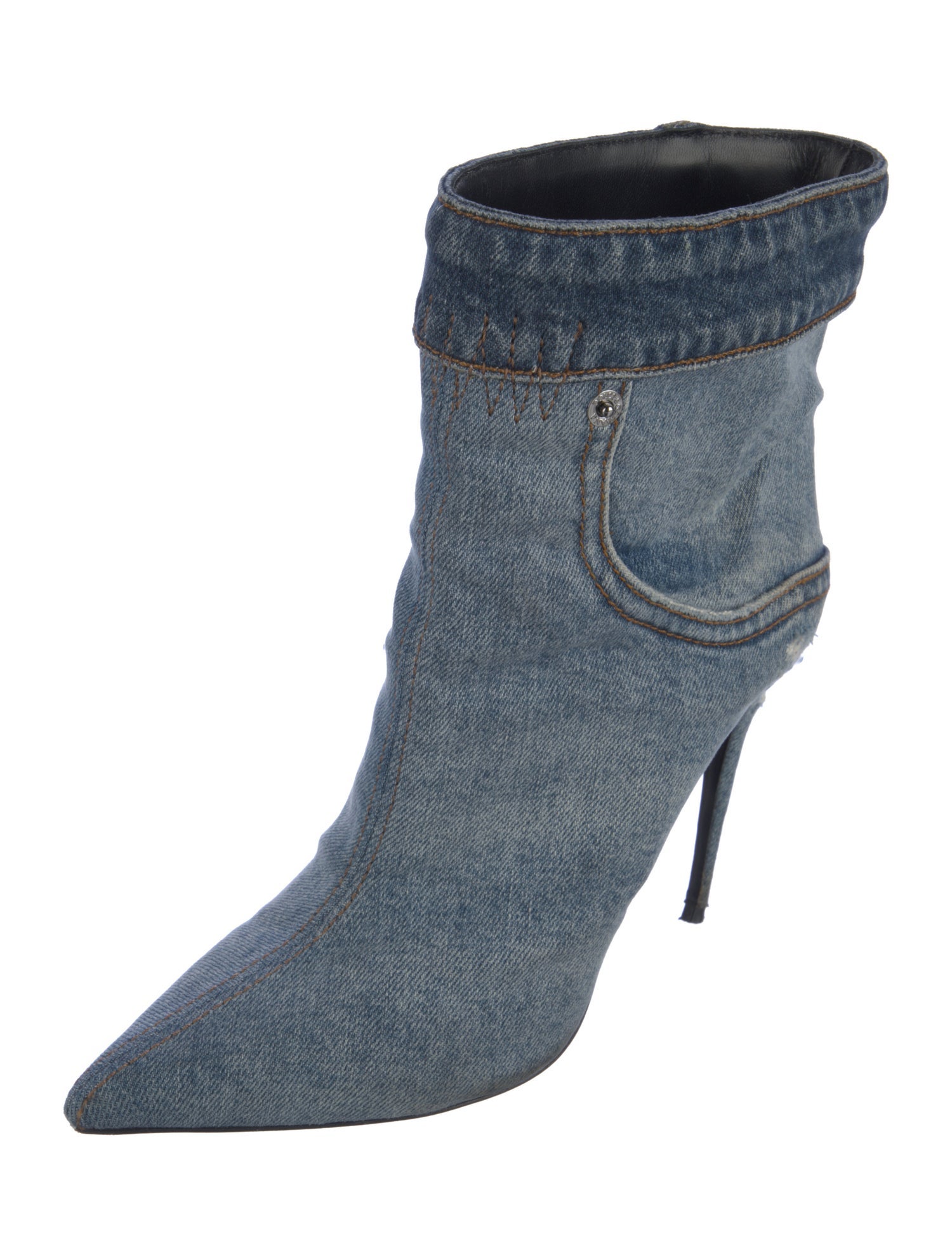 Dolce & Gabbana Denim Distressed Accents Boots