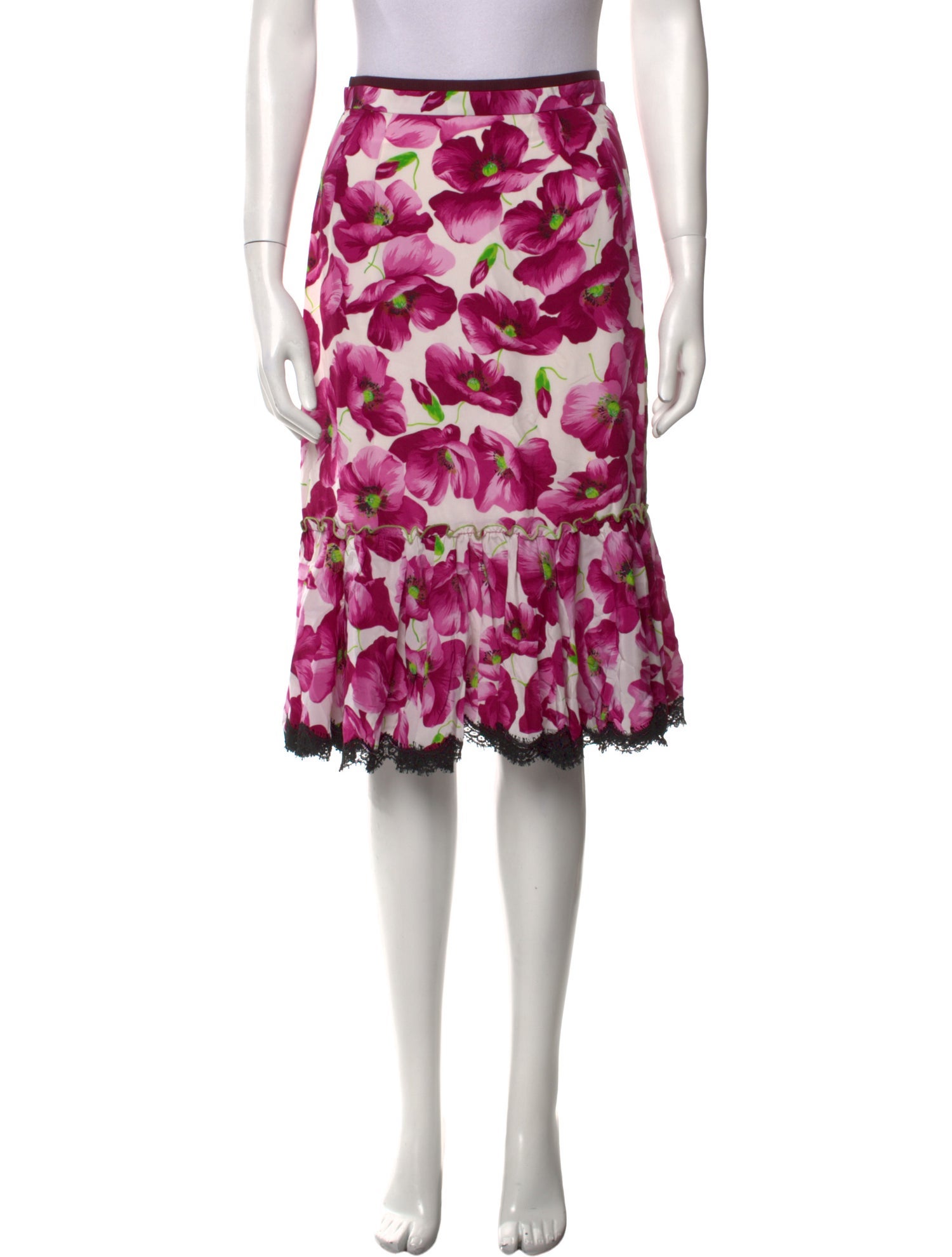 Dolce & Gabbana Silk Knee-Length Skirt