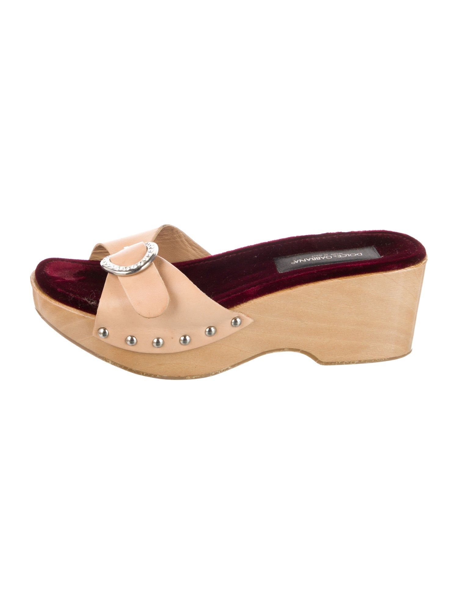 Dolce & Gabbana Leather Colorblock Pattern Slides