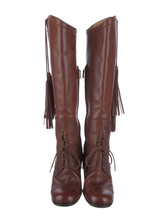 Dolce & Gabbana Leather Lace-Up Boots