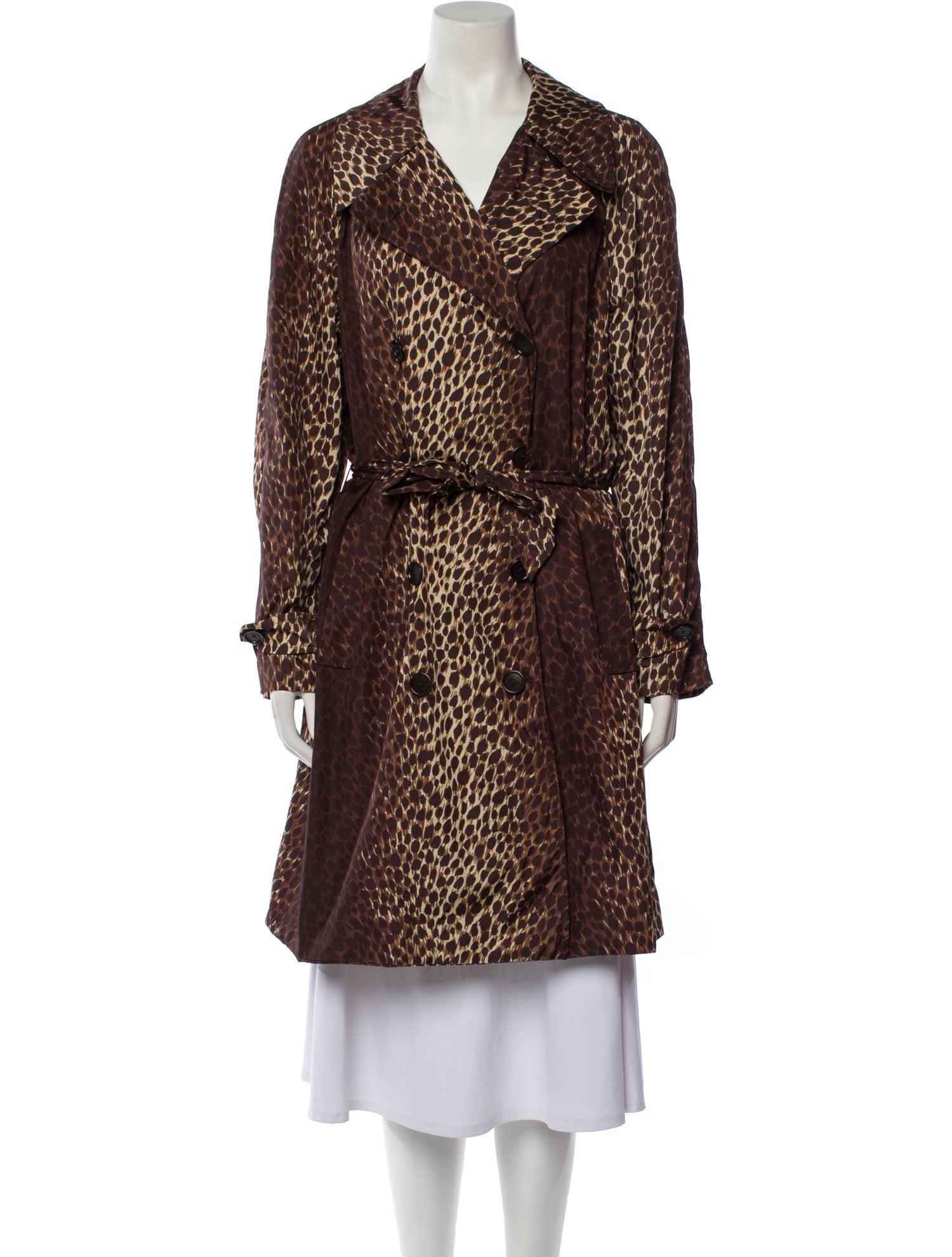 Dolce & Gabbana Animal Print Trench Coat