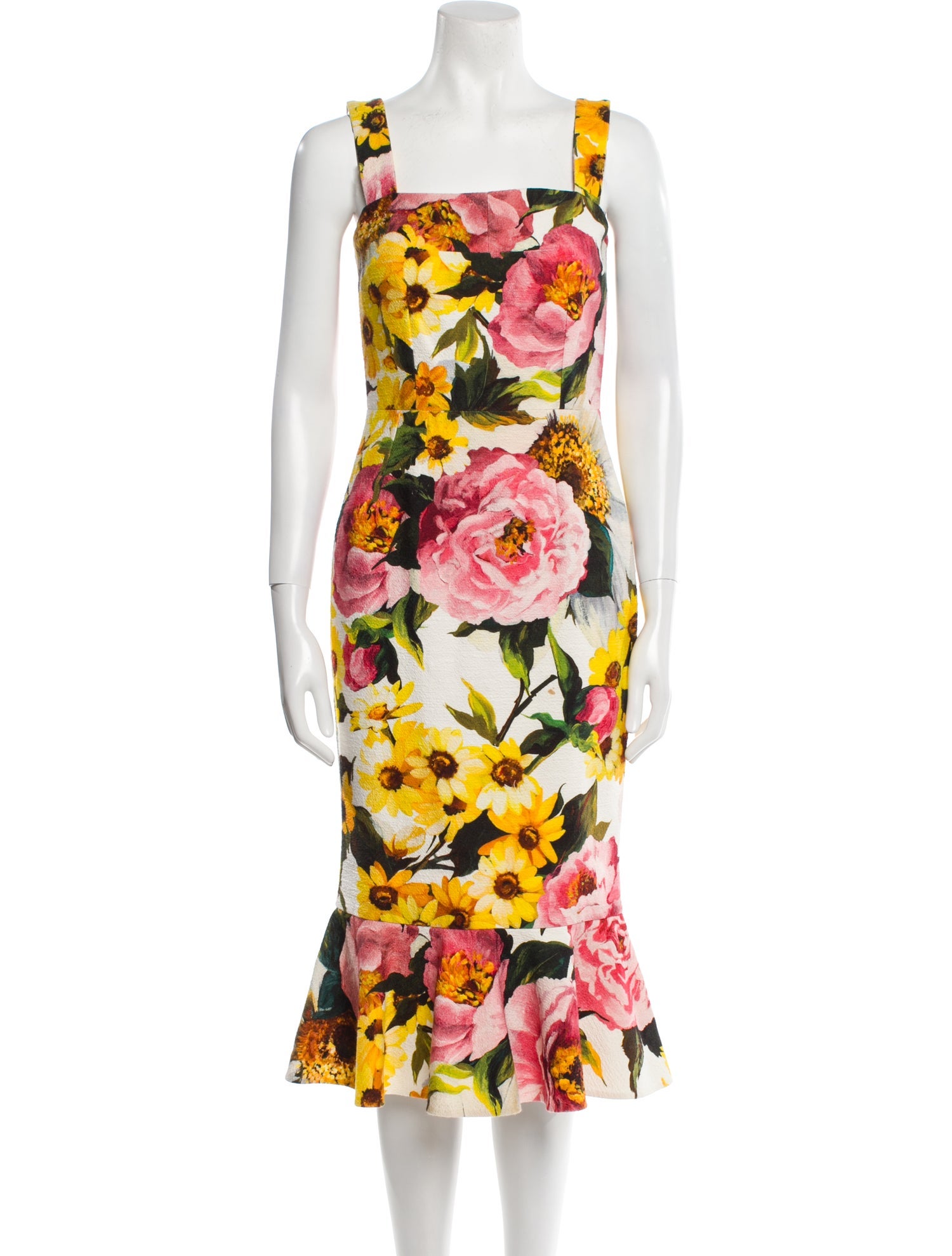 Dolce & Gabbana Floral Print Midi Length Dress