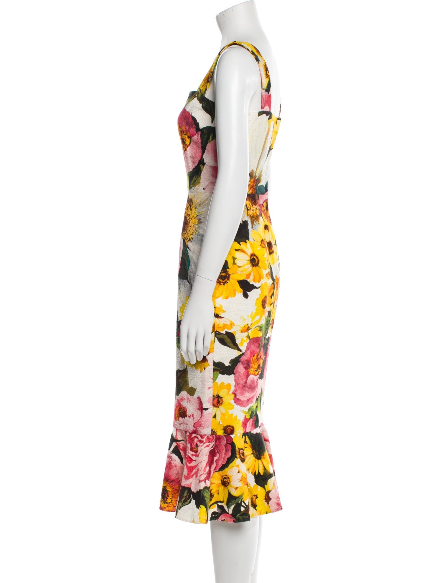 Dolce & Gabbana Floral Print Midi Length Dress