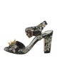 Dolce & Gabbana Floral Print Crystal Embellishments Slingback Sandals