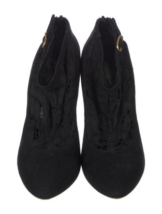 Dolce & Gabbana Suede Lace Pattern Pumps