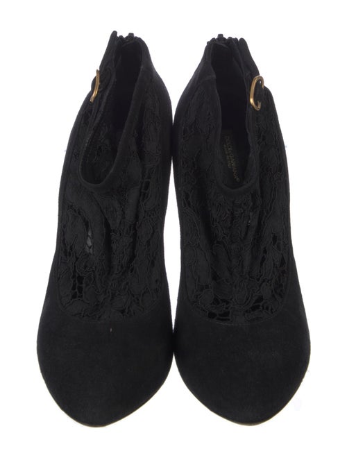 Dolce & Gabbana Suede Lace Pattern Pumps