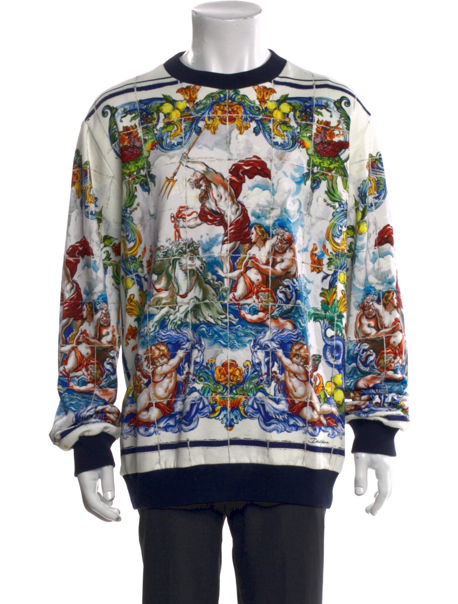 Dolce & Gabbana Majolica Print Crew Neck Sweatshirt