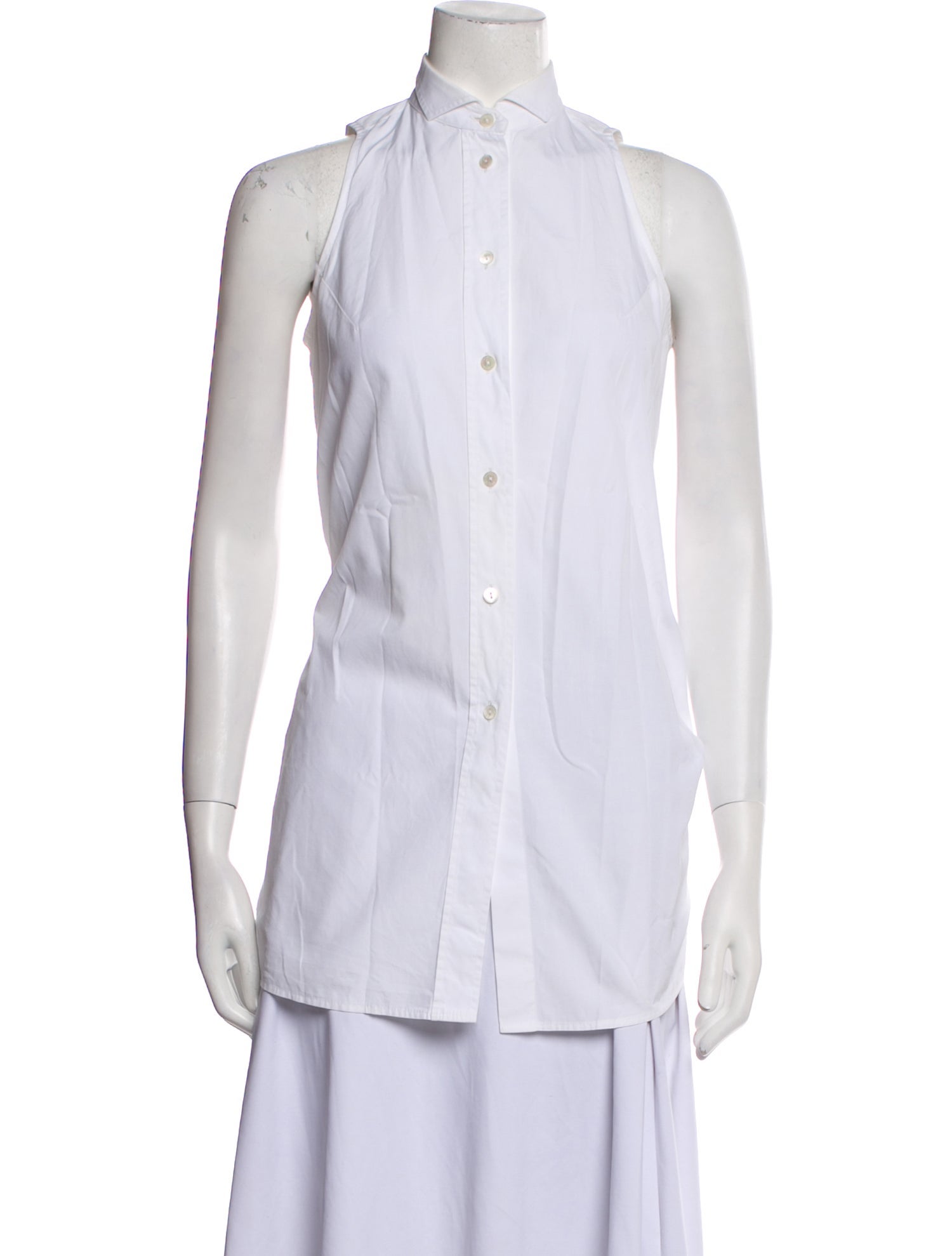 Dolce & Gabbana Mock Neck Sleeveless Button-Up Top