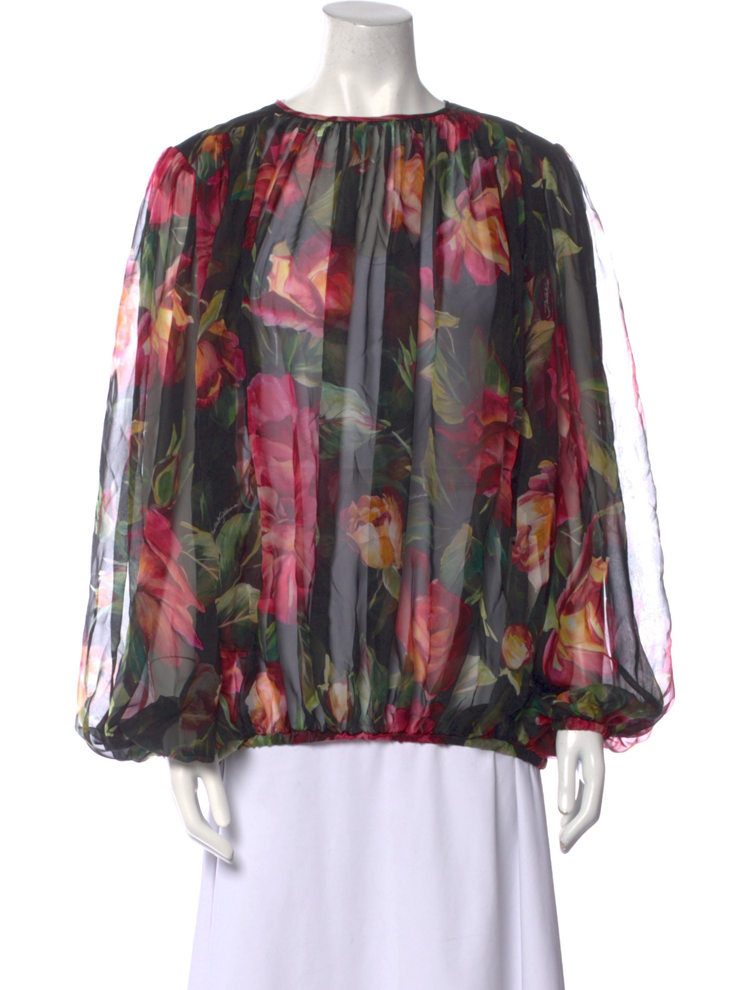 Dolce & Gabbana Silk Floral Print Blouse