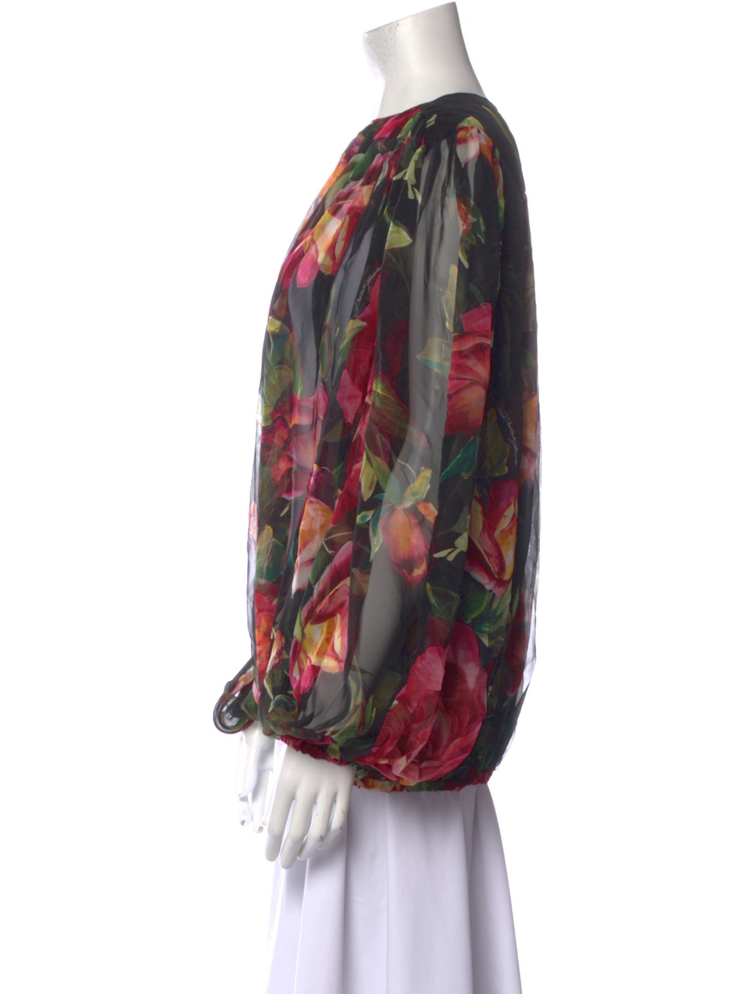 Dolce & Gabbana Silk Floral Print Blouse