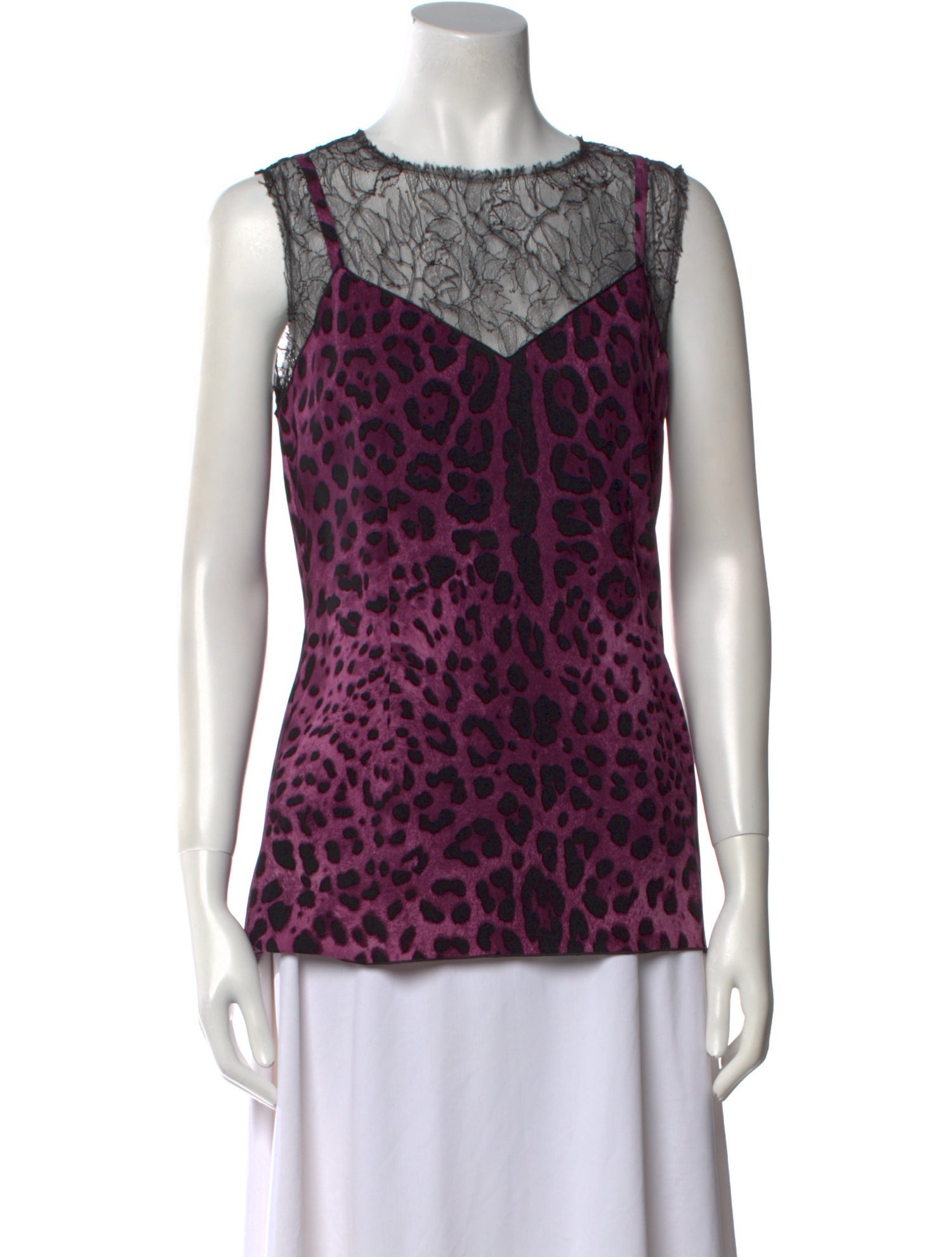 Dolce & Gabbana Silk Animal Print Top