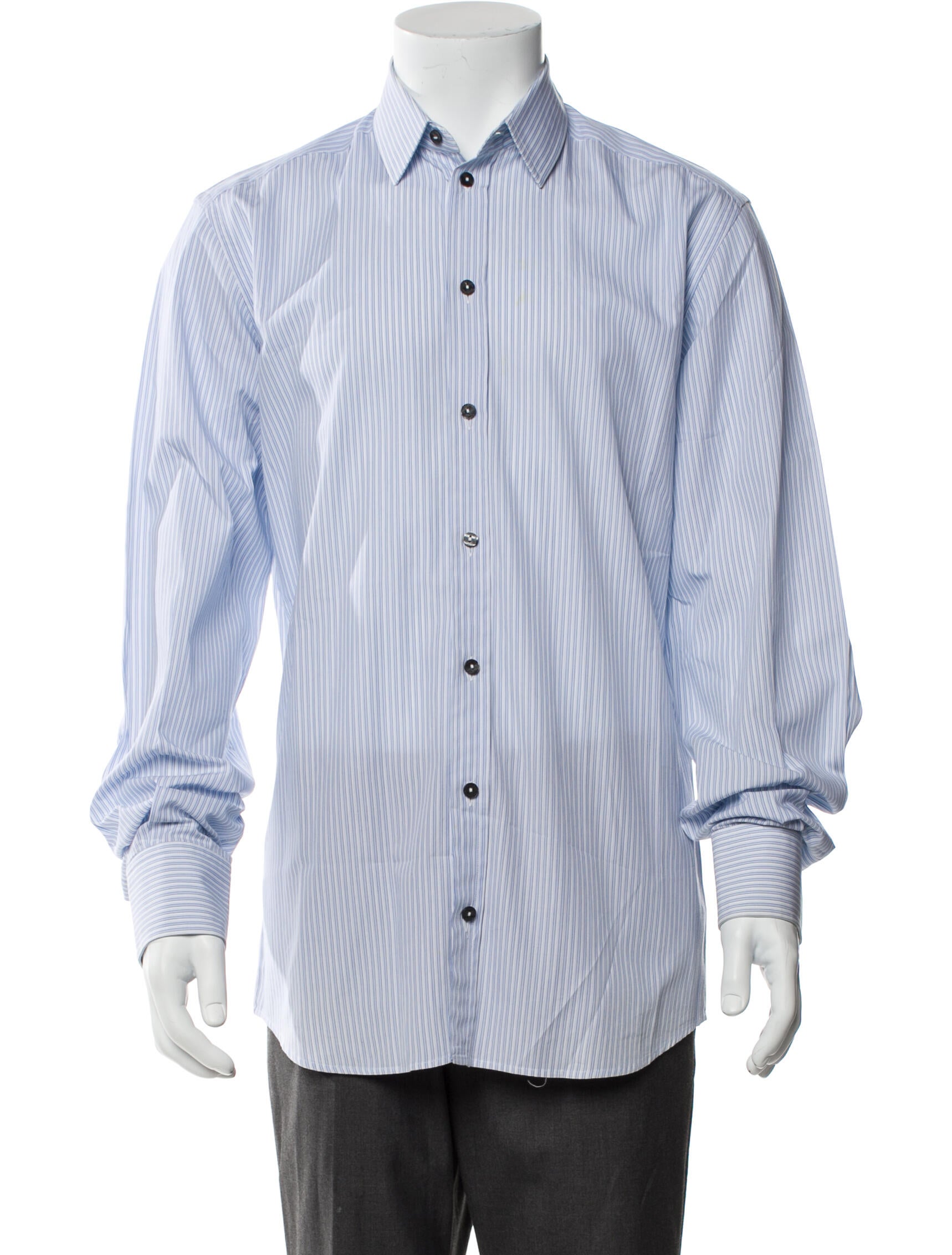 Dolce & Gabbana Striped Long Sleeve Dress Shirt