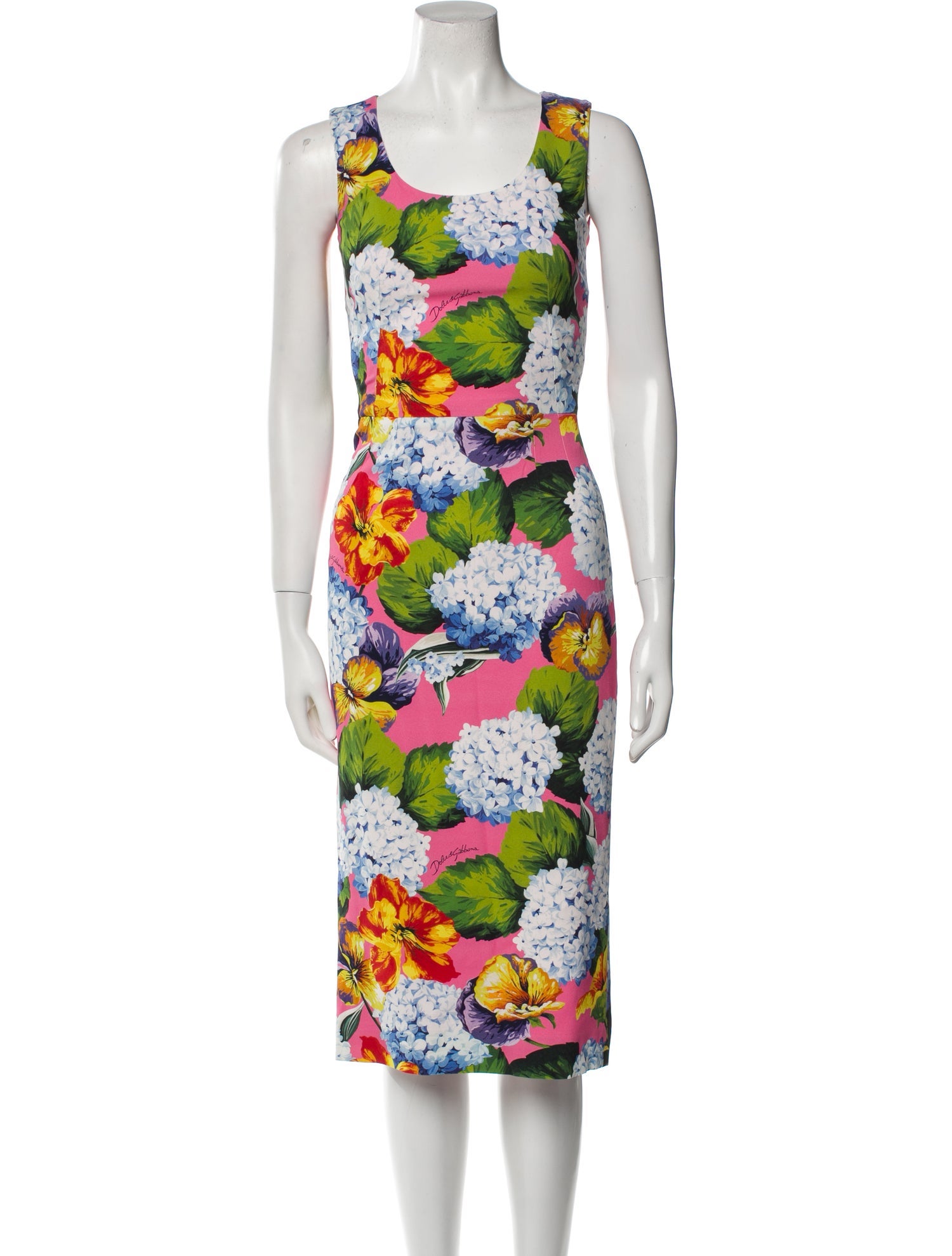Dolce & Gabbana Floral Print Midi Length Dress