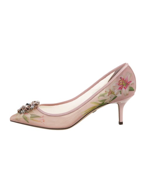 Dolce & Gabbana Mesh Floral Print Pumps