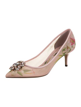 Dolce & Gabbana Mesh Floral Print Pumps