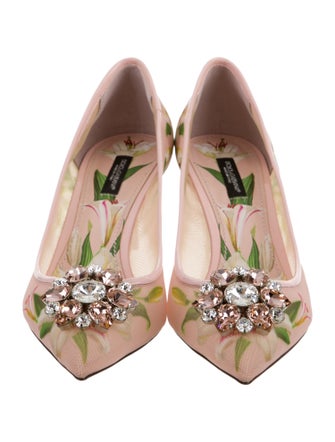 Dolce & Gabbana Mesh Floral Print Pumps