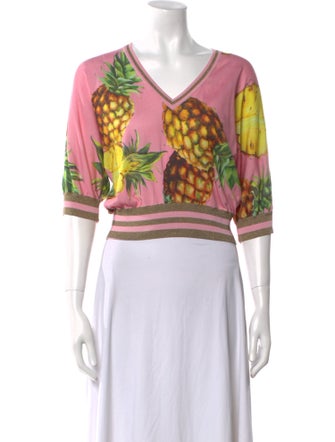 Dolce & Gabbana Silk Printed Crop Top