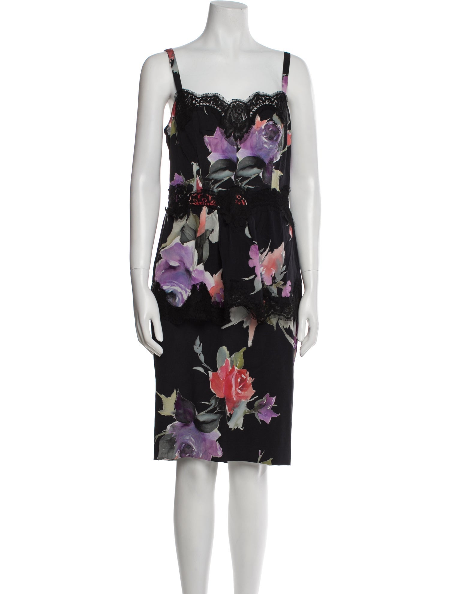 Dolce & Gabbana Silk Floral Print Skirt Set