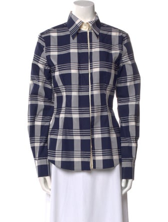 Dolce & Gabbana Plaid Print Long Sleeve Button-Up Top