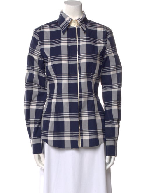 Dolce & Gabbana Plaid Print Long Sleeve Button-Up Top