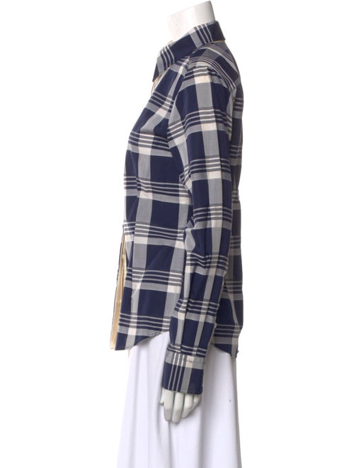 Dolce & Gabbana Plaid Print Long Sleeve Button-Up Top