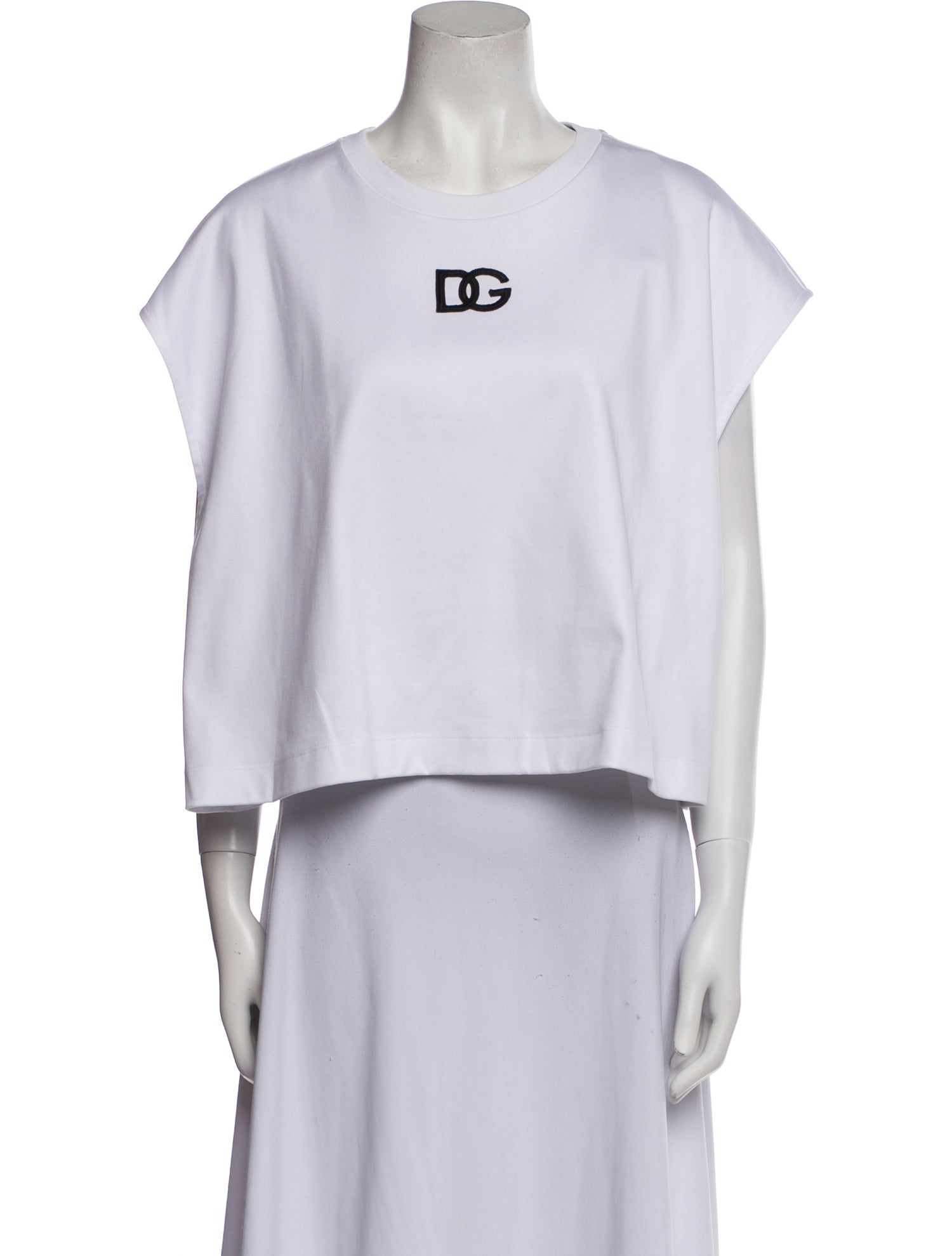 Dolce & Gabbana Graphic Print Crew Neck Crop Top w/ Tags