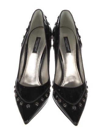 Dolce & Gabbana Patent Leather Studded Accents Pumps