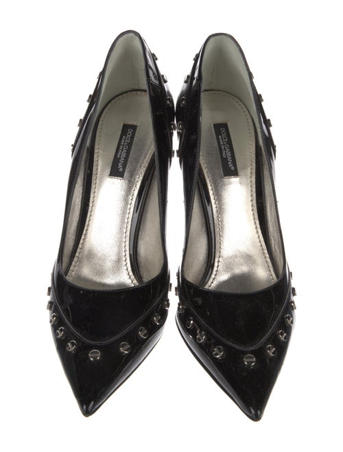 Dolce & Gabbana Patent Leather Studded Accents Pumps