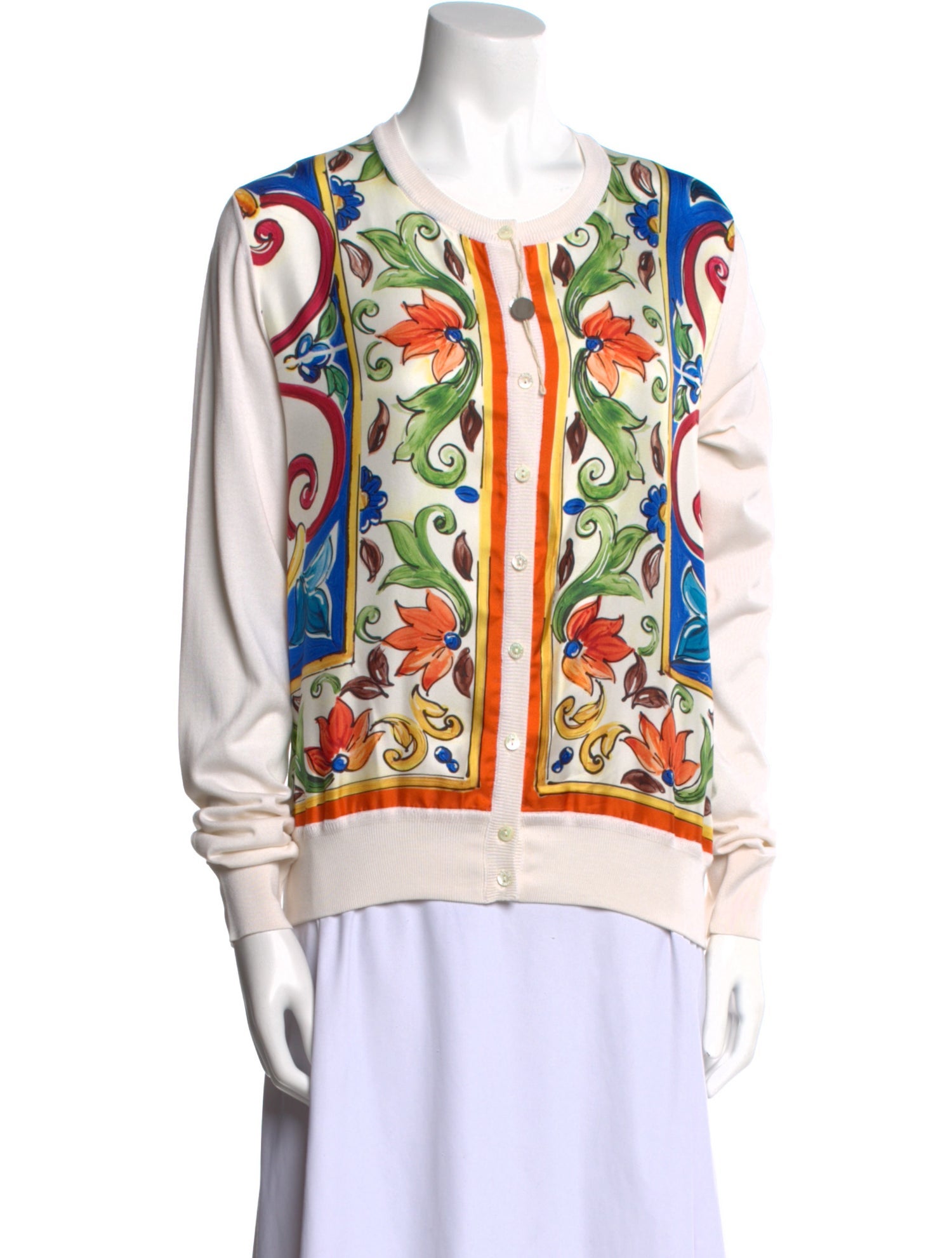 Dolce & Gabbana Silk Printed Sweater w/ Tags