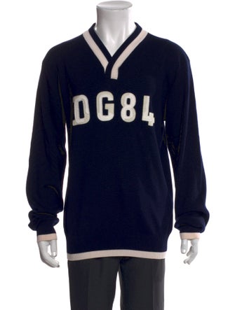 Dolce & Gabbana Virgin Wool Graphic Print Sweatshirt