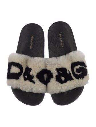 Dolce & Gabbana Fur Fur Trim Slides