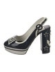 Dolce & Gabbana Patent Leather Colorblock Pattern Slingback Pumps