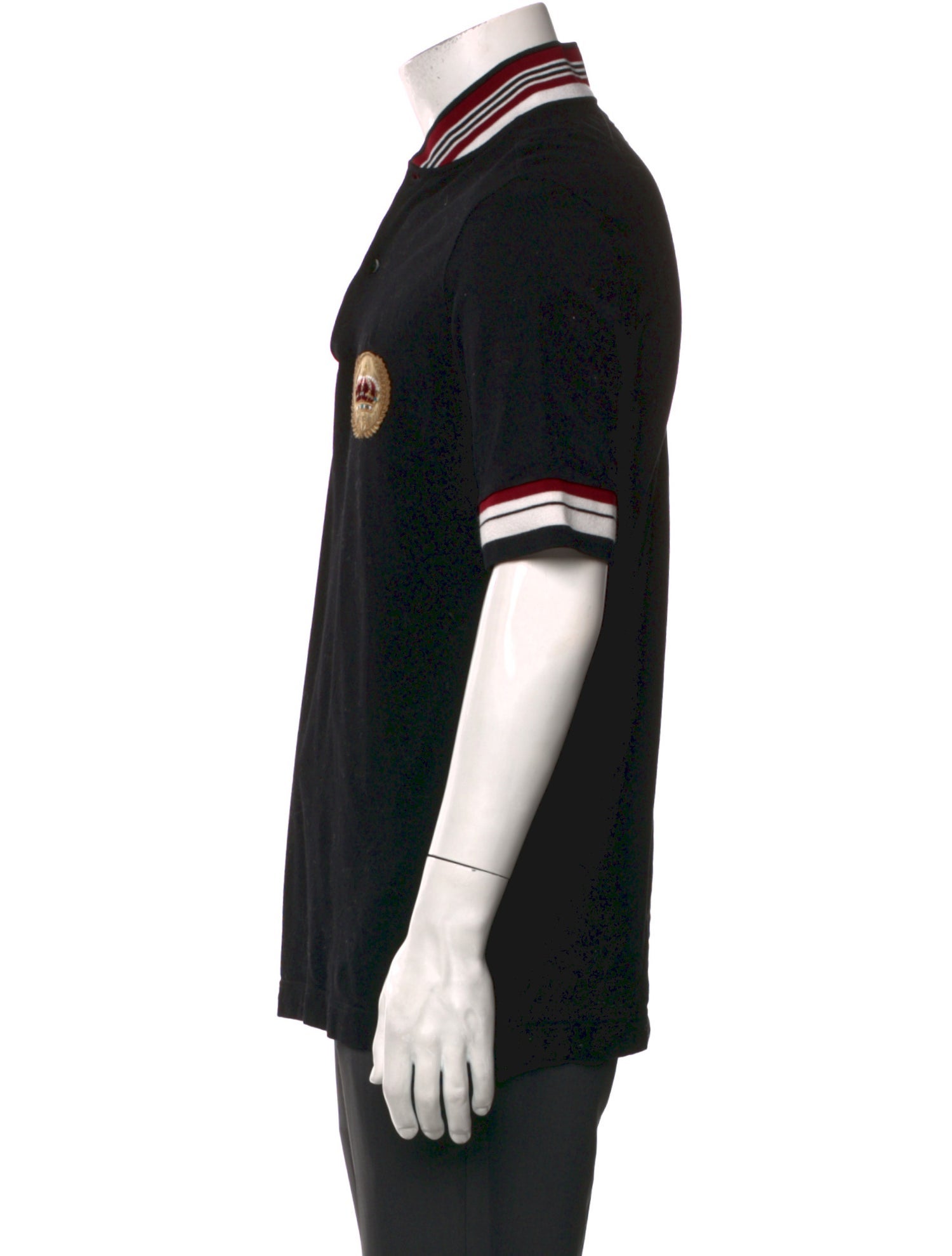 Dolce & Gabbana Striped Mock Neck Polo Shirt