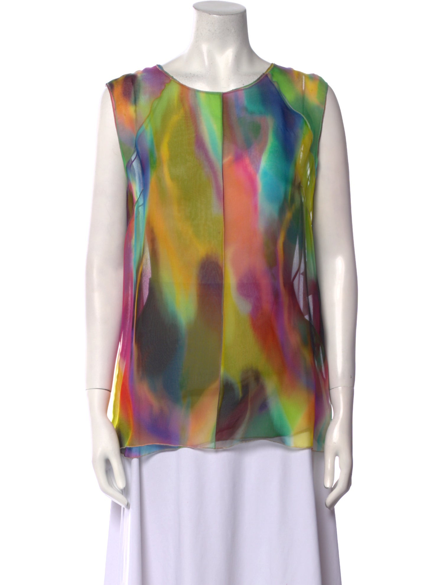 Dolce & Gabbana Silk Tie-Dye Print Blouse