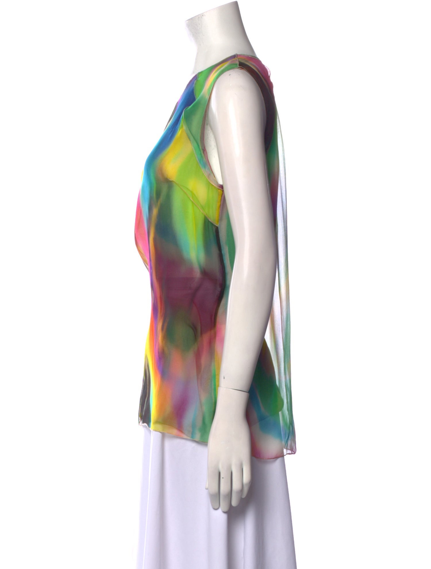 Dolce & Gabbana Silk Tie-Dye Print Blouse