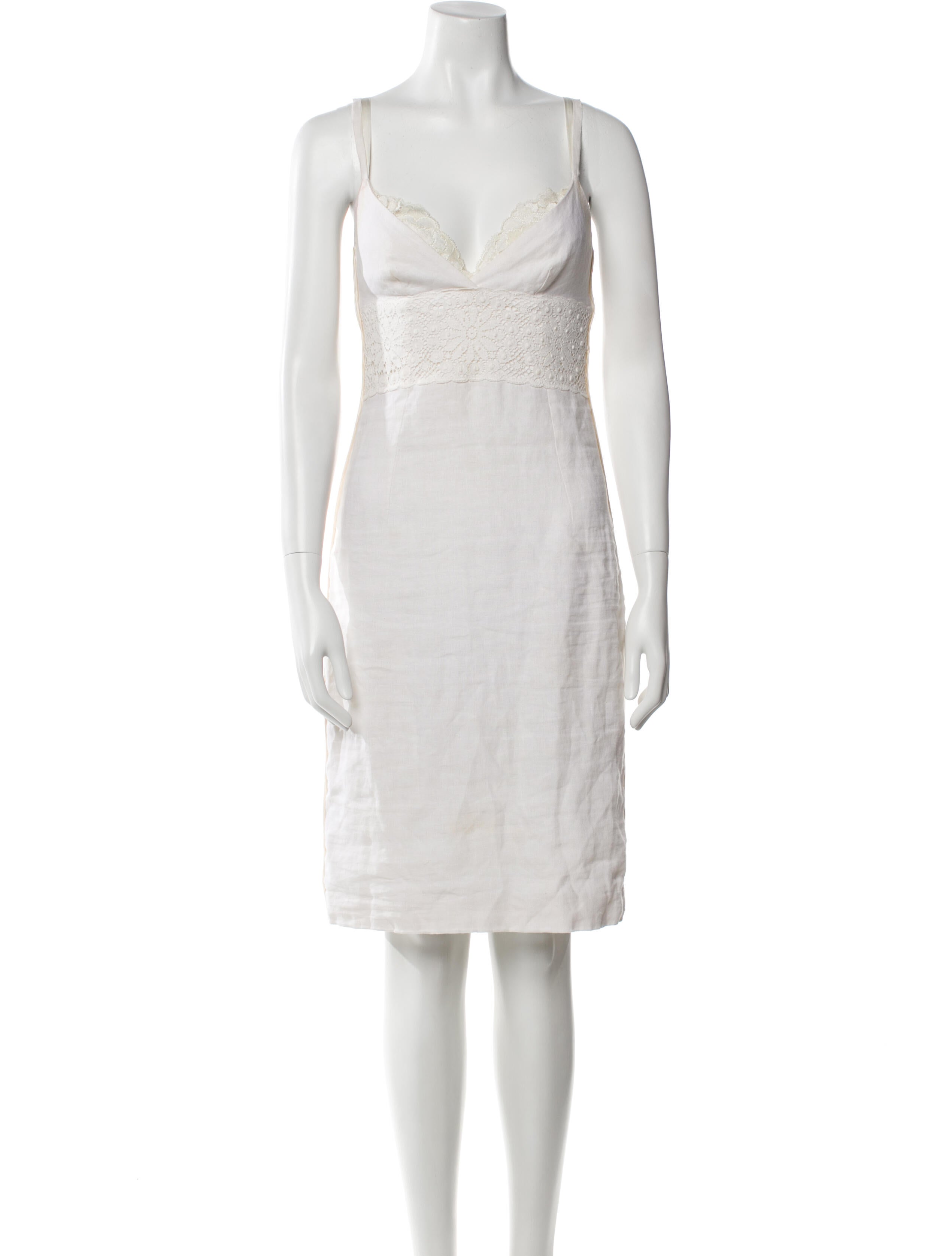 Dolce & Gabbana Linen Knee-Length Dress