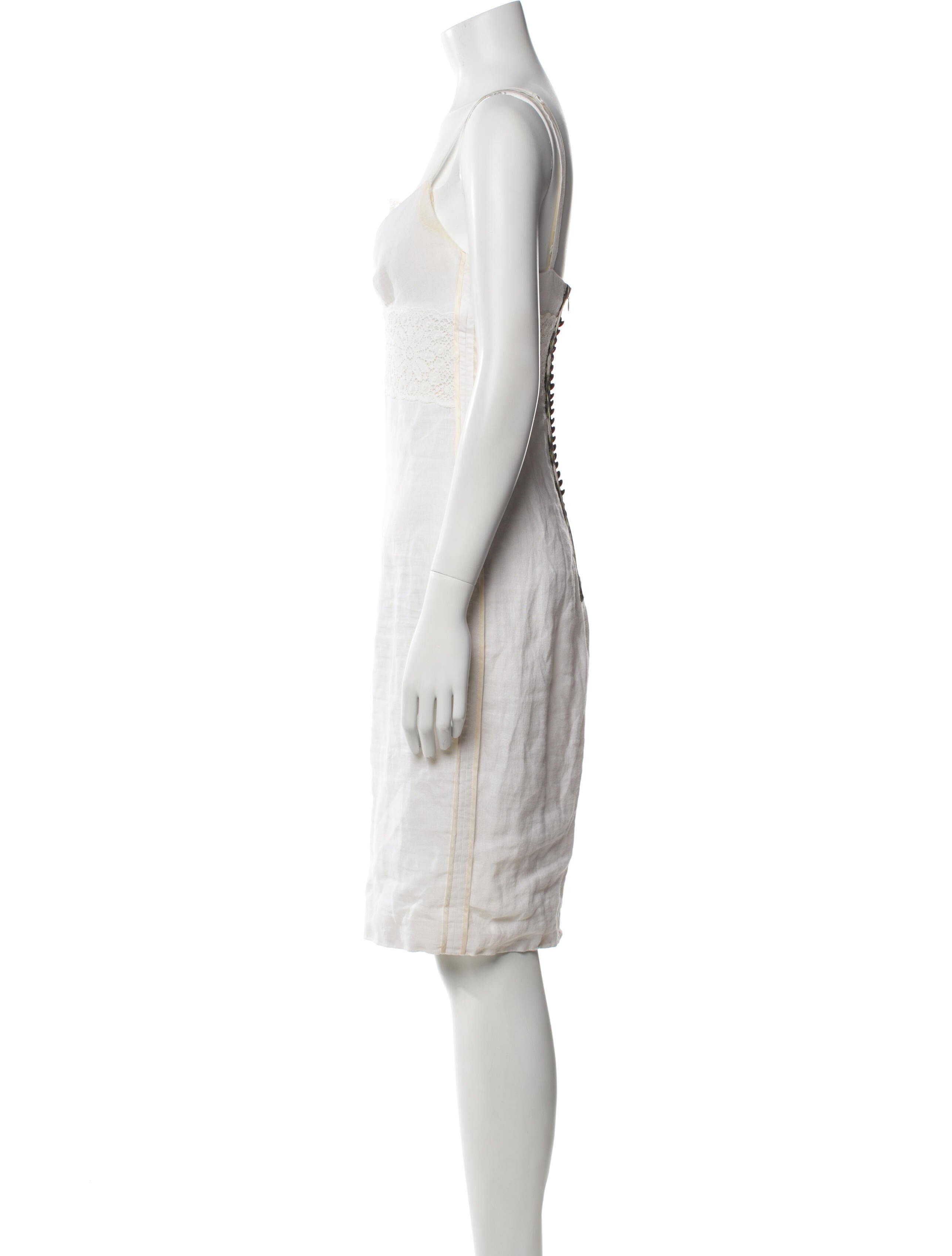 Dolce & Gabbana Linen Knee-Length Dress