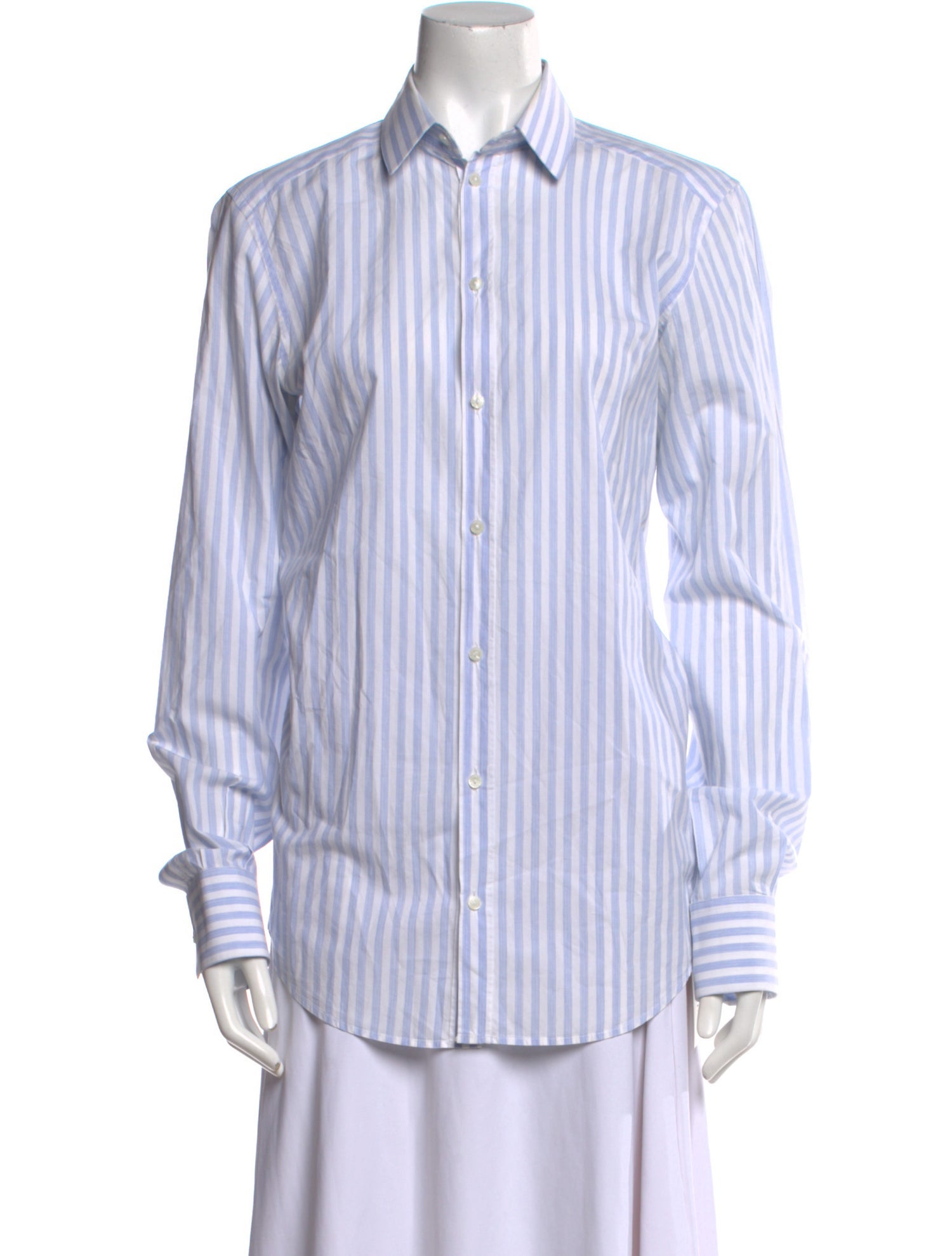 Dolce & Gabbana Striped Long Sleeve Button-Up Top