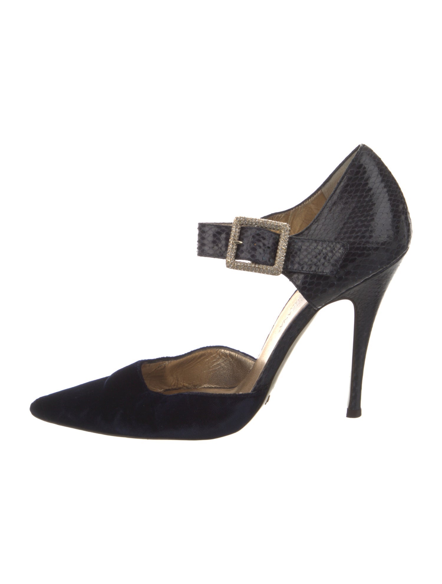 Dolce & Gabbana Velvet Crystal Embellishments D'Orsay Pumps