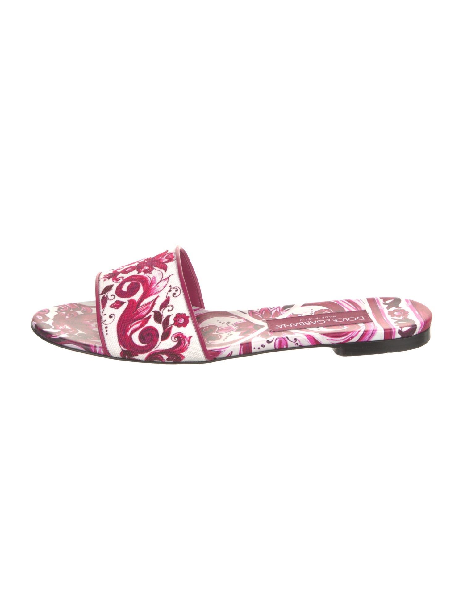 Dolce & Gabbana Canvas Floral Print Slides