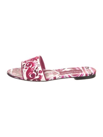 Dolce & Gabbana Canvas Floral Print Slides