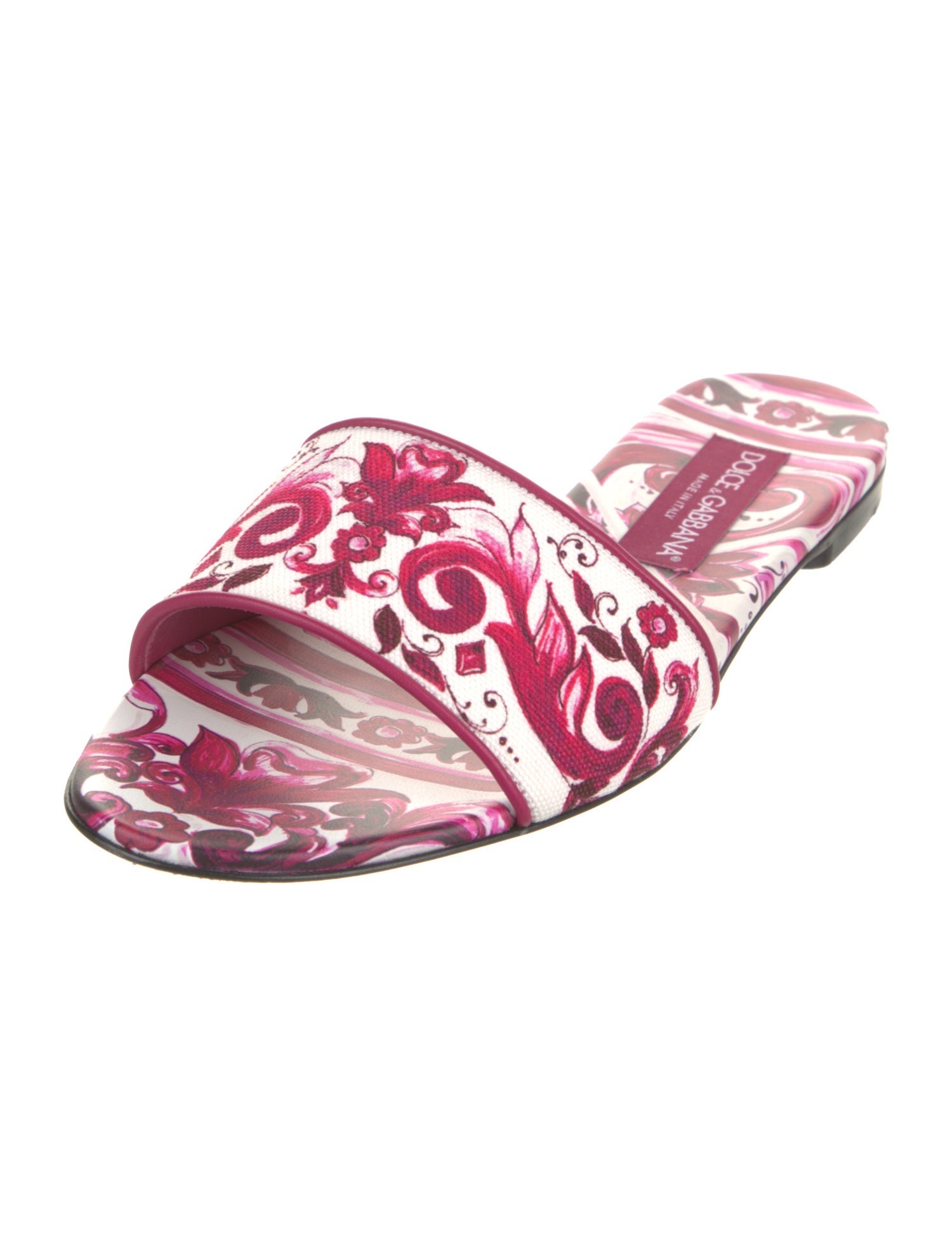 Dolce & Gabbana Canvas Floral Print Slides