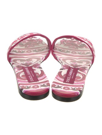 Dolce & Gabbana Canvas Floral Print Slides