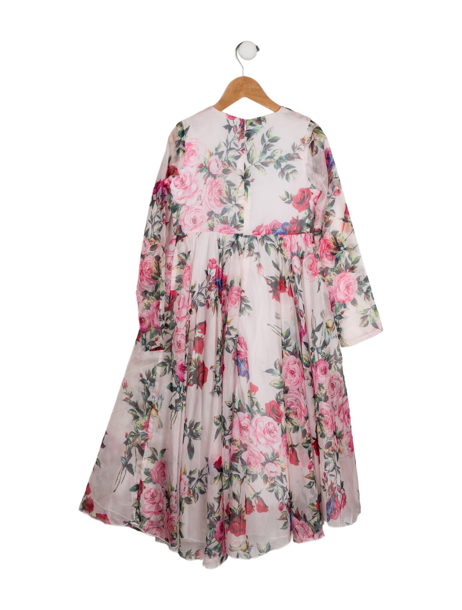 Dolce & Gabbana Girls Long Sleeve Flower Print Dress