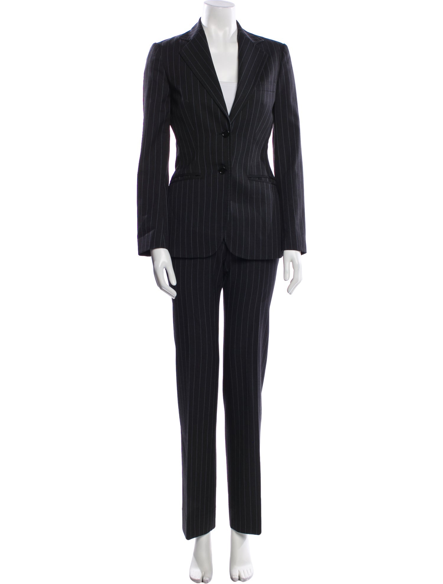 Dolce & Gabbana Virgin Wool Striped Pant Set